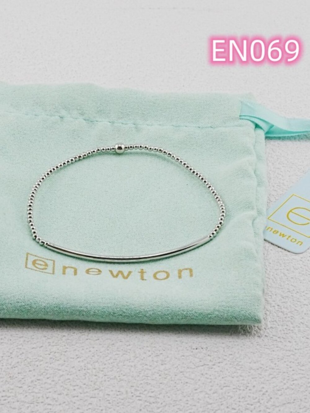 Enewton Platinum Curved Tube Bead Bracelet